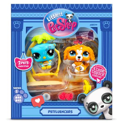 Littlest Pet Shop Petfluencer Pairs Play Set - Owl #44 and Spaniel #45