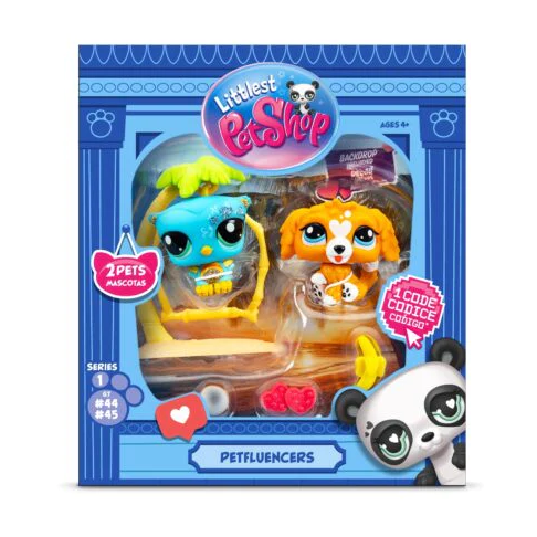 Littlest Pet Shop Petfluencer Pairs Play Set - Owl #44 and Spaniel #45