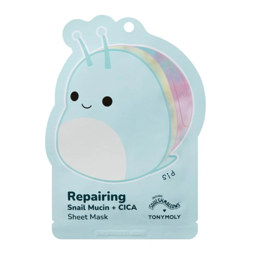 Squishmallow X TONYMOLY Sid's Repairing Snail Mucin + CICA Sheet Mask